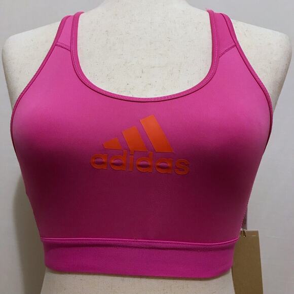 Adidas NWT Bright Pink Sports Bra Women XS - Picture 2 of 10